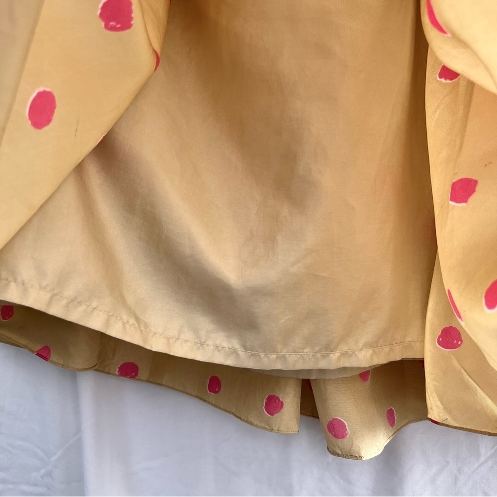 KATE SPADE | SKIRT THE RULES MELODY SKIRT IN BEIGE AND PINK POLKA DOTS SIZE 12 - Picture 3 of 7